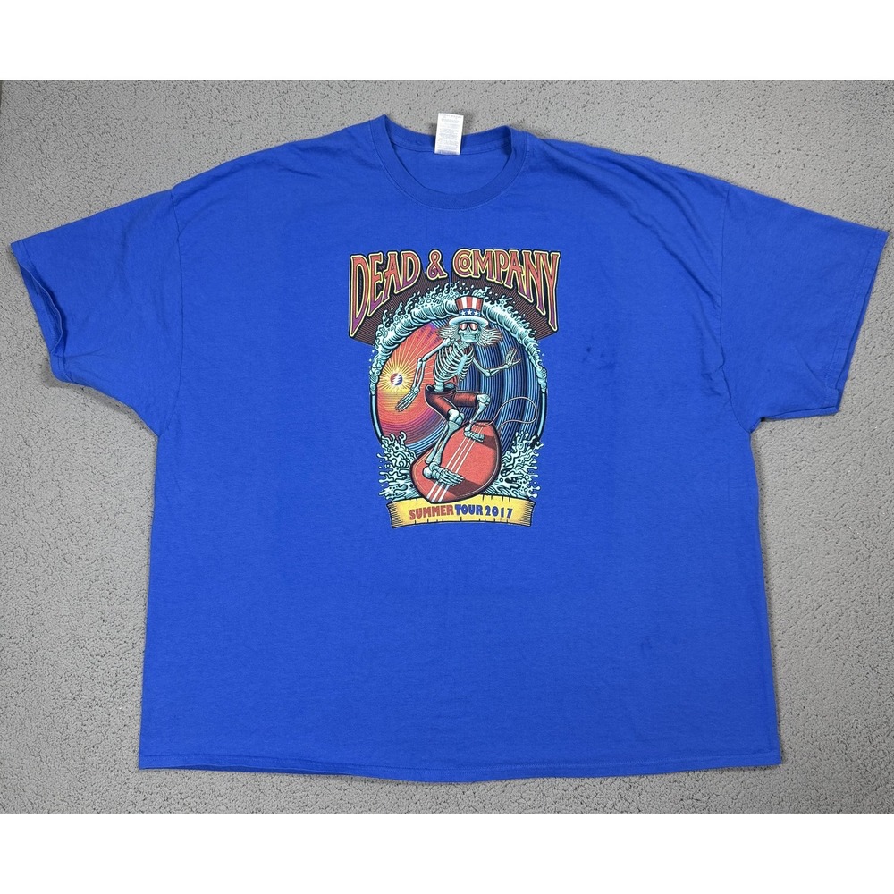 Gildan Grateful Dead & Company Shirt Mens 5XL Blue Summer Tour 2017 Graphic Band